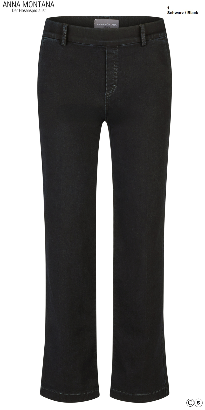 Mila 1045 Wide Flexi - Milano / sehr bequeme Schlupfhose mit weichem Bund, 80 cm lang, von Größe 36 bis 46 / ANNA MONTANA
